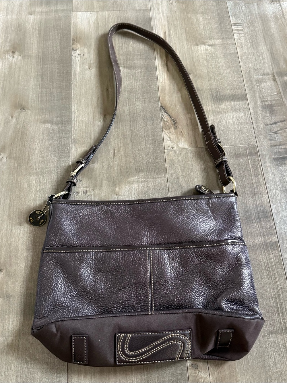 The Sak Lucia Leather Crossbody Purse Handbag Brown Metallic Shoulder